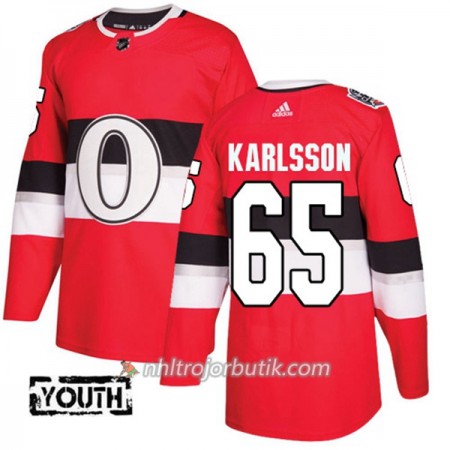 Barn Ishockey Ottawa Senators Tröja Erik Karlsson 65 Adidas 2017-2018 Röd Classic Authentic
